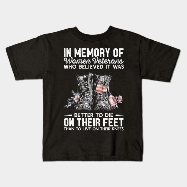 Women Veteran Memory T Shirt, Veteran Shirts, Gifts Ideas For Veteran Day Kids T-Shirt by DaseShop